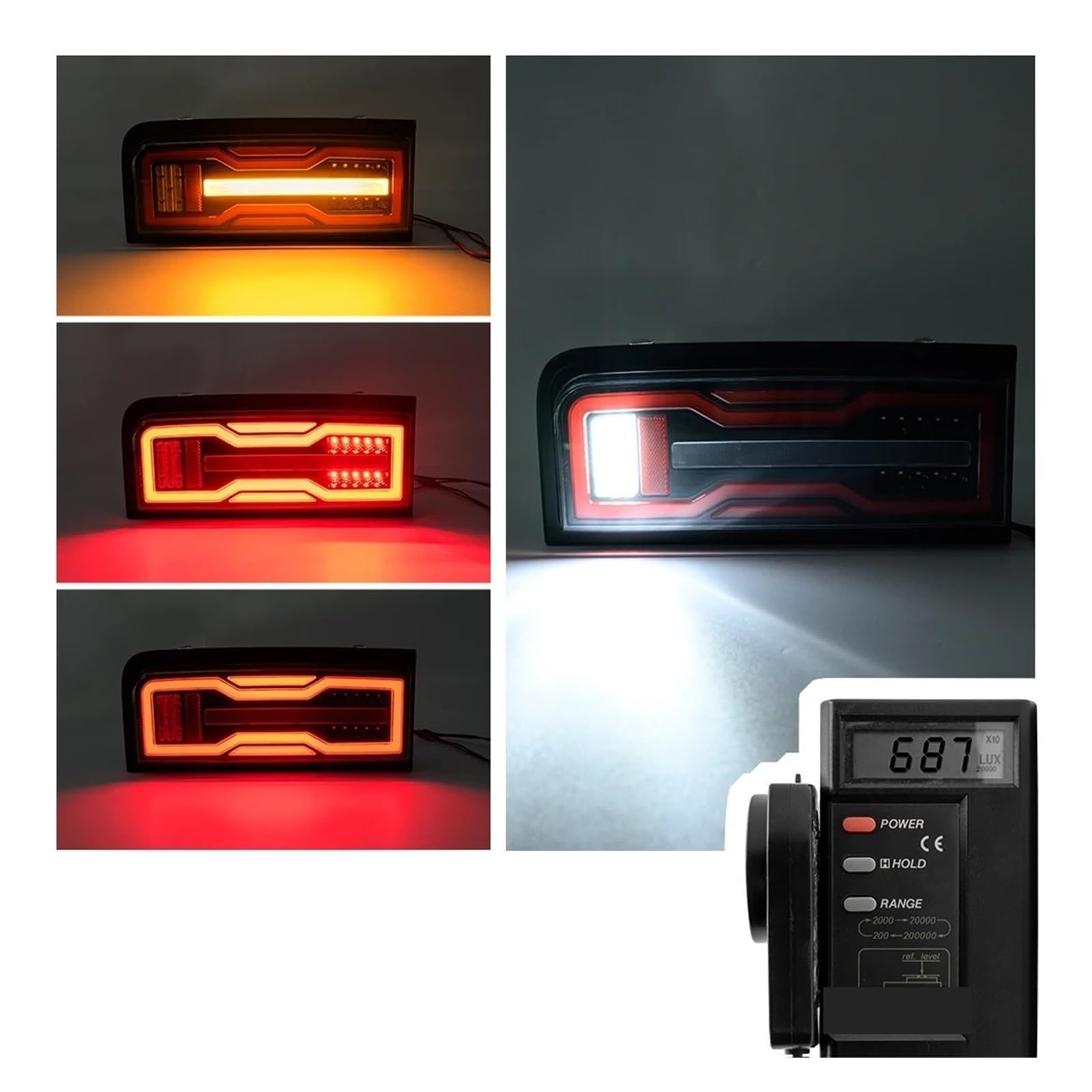 Lámpara Trasera Aftermarket Para Hummer H2 SUV 2003-2009 Kit Conjunto Luces Traseras Led Mejoradas Señal Giro/freno Trasero/marcha Atrás/lámpara Marcha Faro Trasero LED(Red Bumper Light)