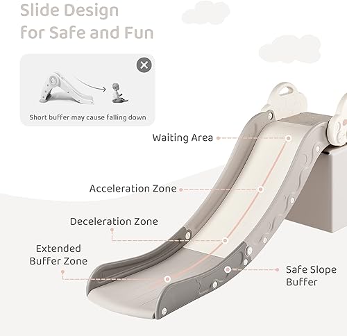 Miniatura 4 de Sofá deslizante para niños pequeños de 1 a 3 años, accesorio adicional para cama y parques infantiles, con barandilla de base segura, zona de