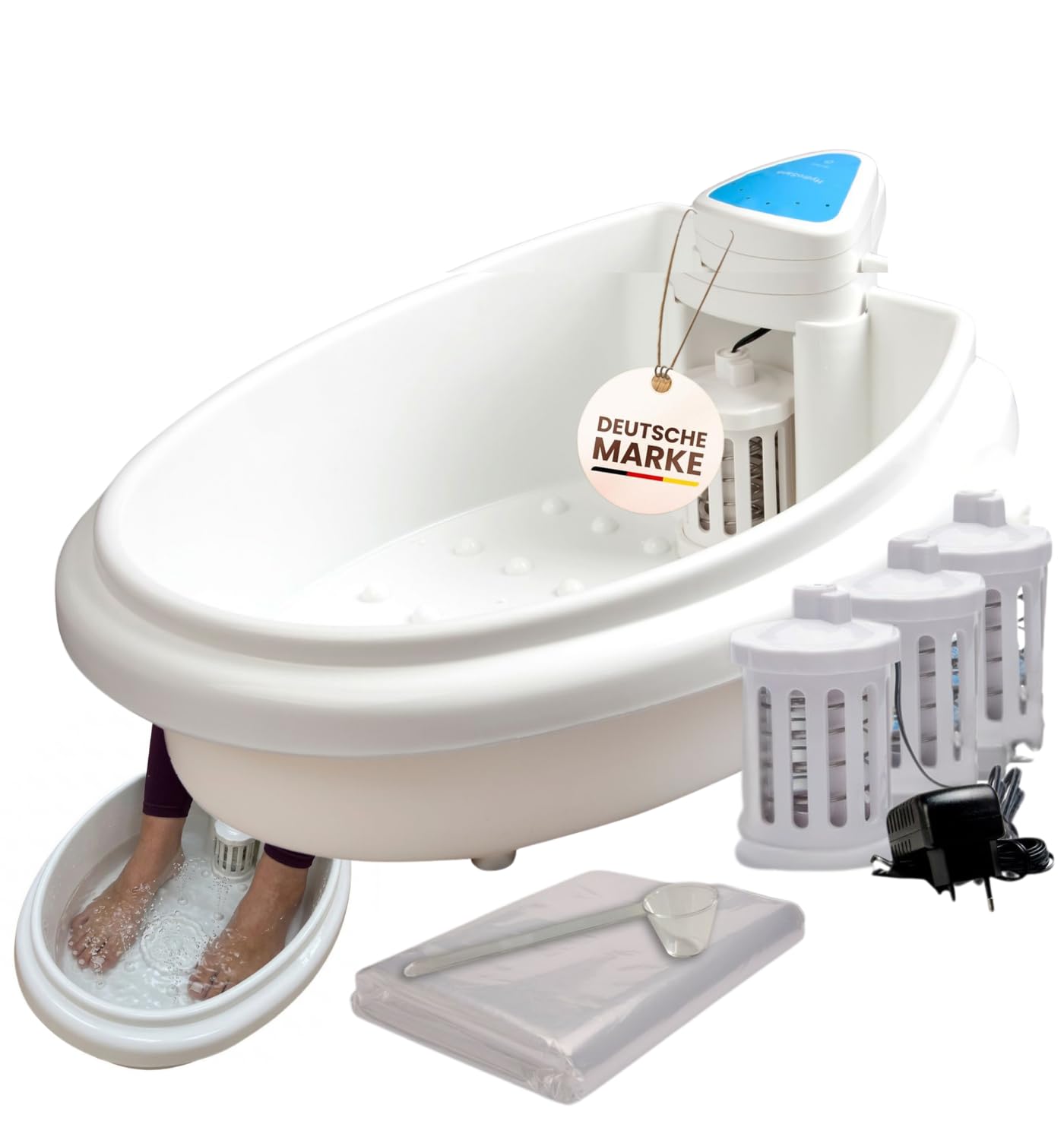 Fuß-Elektrolyse-Bad Komplett-Set mit Ionen-Technologie, Wasserwanne und Fußbad-Schüssel für Wellness und Fußpflege Zuhause, entspannt und reinigt | Hydrosana.