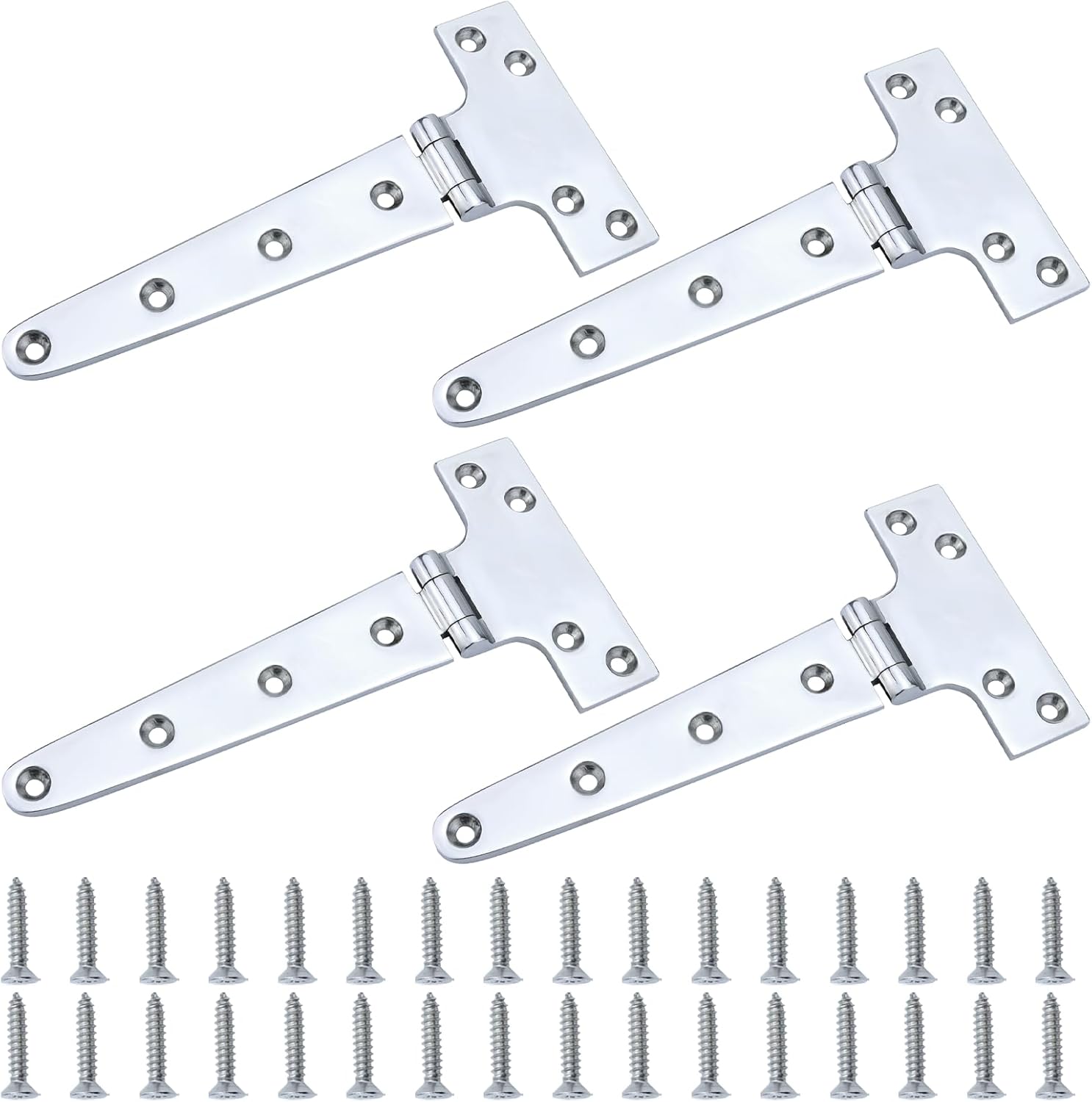 YANYUCB T Shape Boat Casting Hinge 316 Marine Stainless Steel Cabinet Hardware Door Hinge Marine Hardware for Boat Yacht (6 inch x 3 inch 4 Pack)