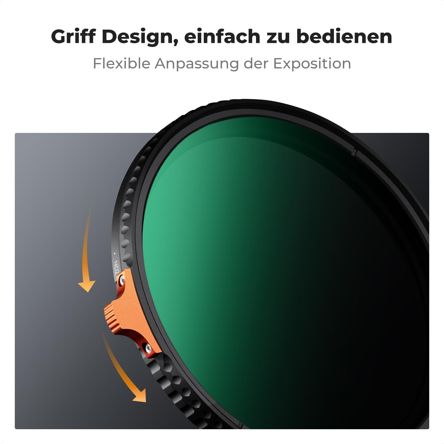 K&F CONCEPT Ultra-niedrige Reflexion ND Filter 67mm Variabler ND2-400 Graufilter (1-9 Blendenstufen)(Nano Xcel)