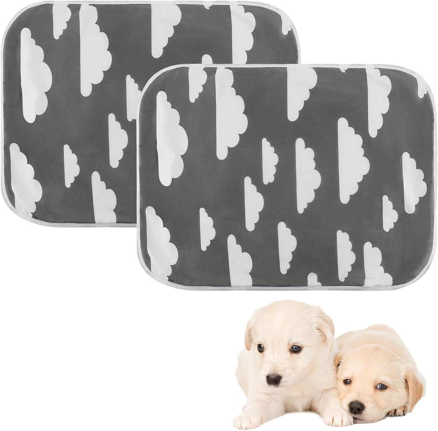 Fanshiontide 2 Pcs Reusable Puppy Training Pads,Waterproof Dog Mat Fast Absorbing Puppy Pee Pad