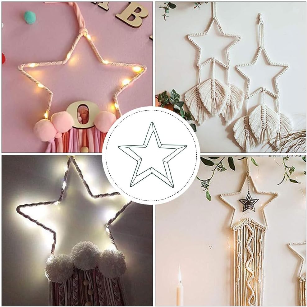 DOITOOL Star Wreath Frame,11.8 Inch Christmas Metal Wire Wreath,Star Shaped Rings,Floral Crafts Hoops for Xmas Birthday New Year Wedding Decorations