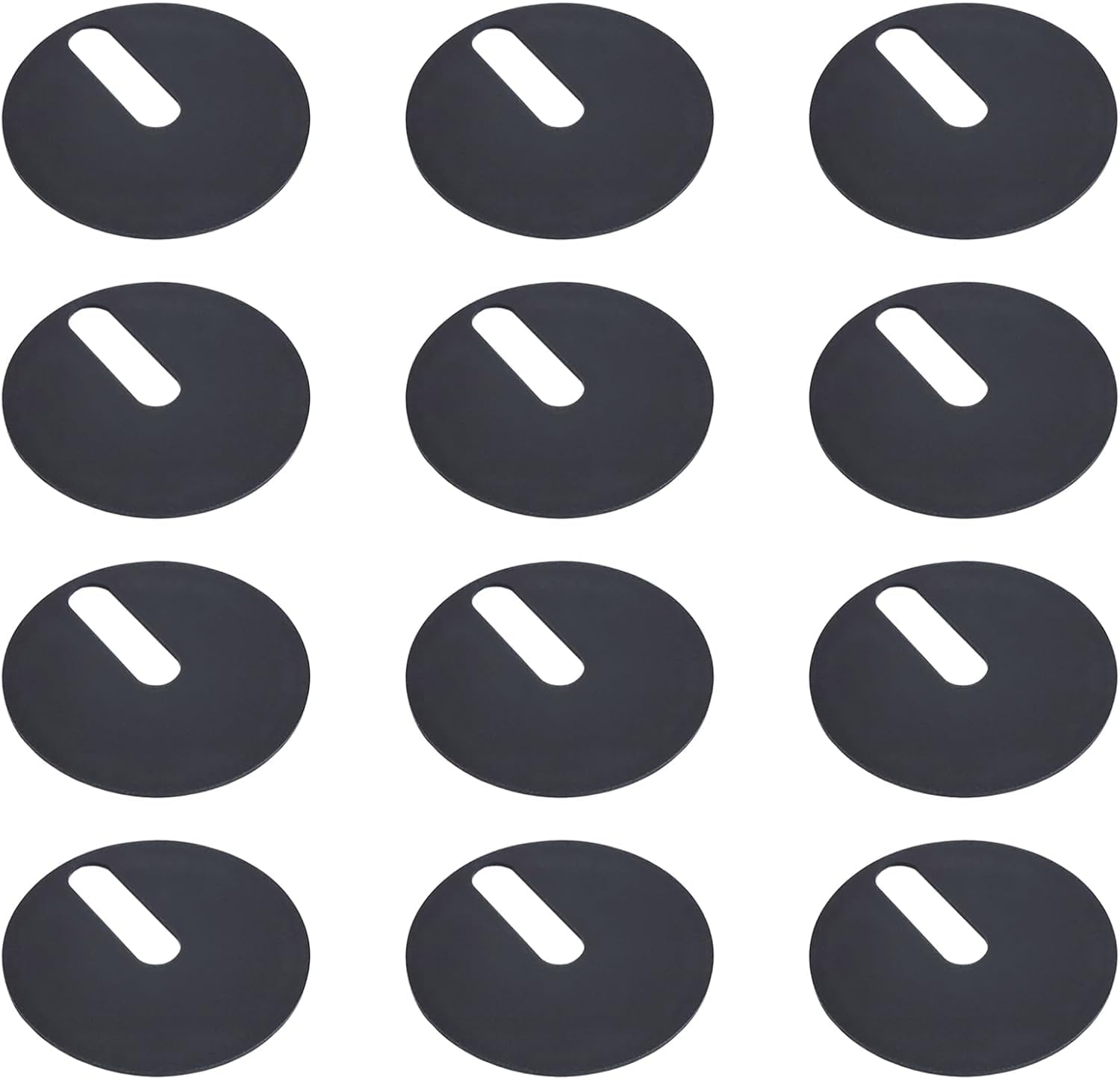 Lot de 12 charnières de toilettes en caoutchouc antidérapantes - 40 mm