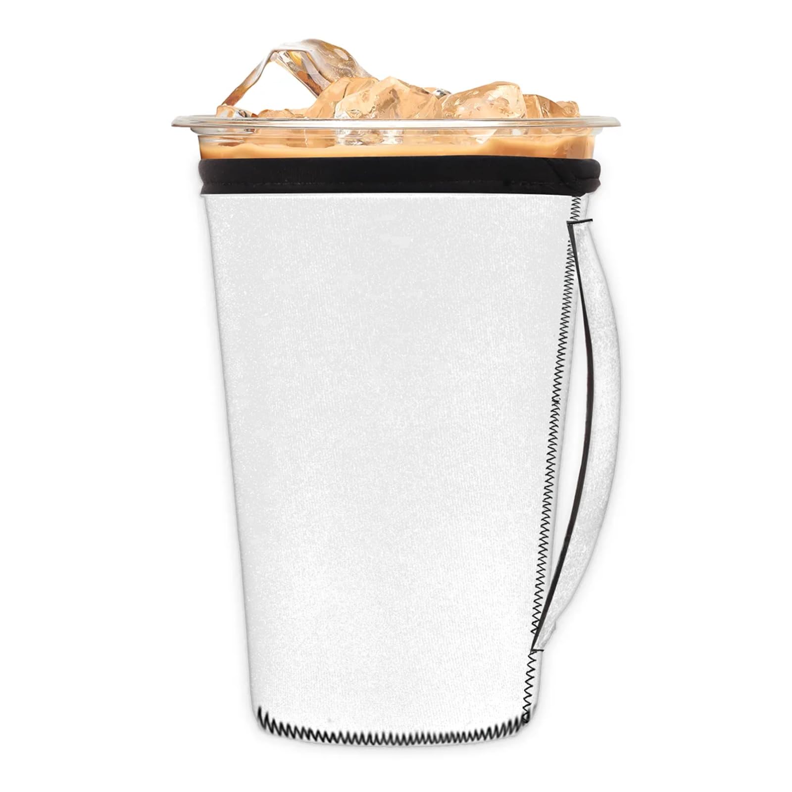 Tree Flower Landscape Reusable Neoprene Coffee Sleeve with Handle Insulated Iced Coffee Cup Holder Reduces Condensation Fits 24-28 oz Cups M