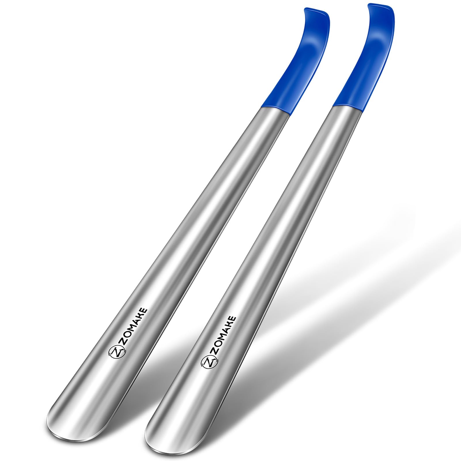 ZOMAKE Shoe Horn Long Handle for Seniors Men Women,Metal Long Shoehorn Boot Horn,16.5" Stainless Steel Shoe Spoon Helper