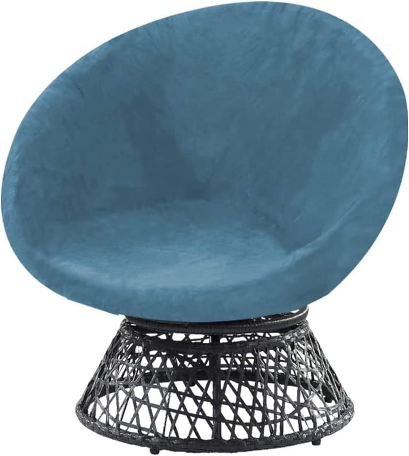 Funda de terciopelo suave para silla luna tapicería premium azul pavo real grande
