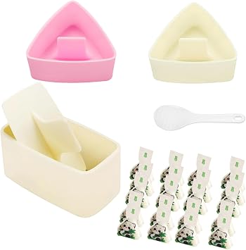 4Pcs Onigiri Mould Set,Portable Onigiri Mold with Rice Spoon Wrapper