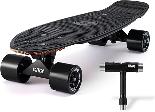KMX Skateboard for Boys Girls Beginners Youths 22 Mini Cruiser Skateboard for Kids Teens Adults Gift Idea Skate Board for Kids Ages 6-12