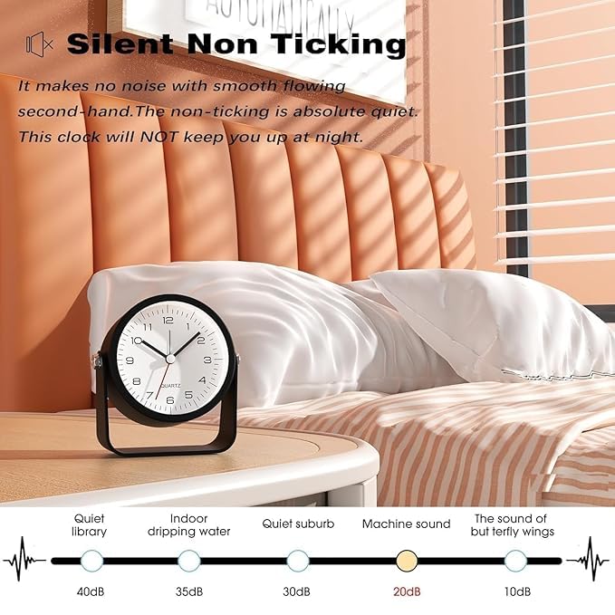 Image of DRONTER Vintage Twin Bell Analog Display Table Alarm Clock with Night LED Light Heavy Slippers Extra Loud Alarm Clock Ideal for Student and Kids Bedroom (Analog Alarm)