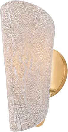 Troy Lighting Ken Wall Sconce | Vintage Gold Leaf Finish | Laminated Coconut Fiber Shade | Mobile-Inspired Sculptural Accent Light | 5" W x 12" H | B3412-VGL