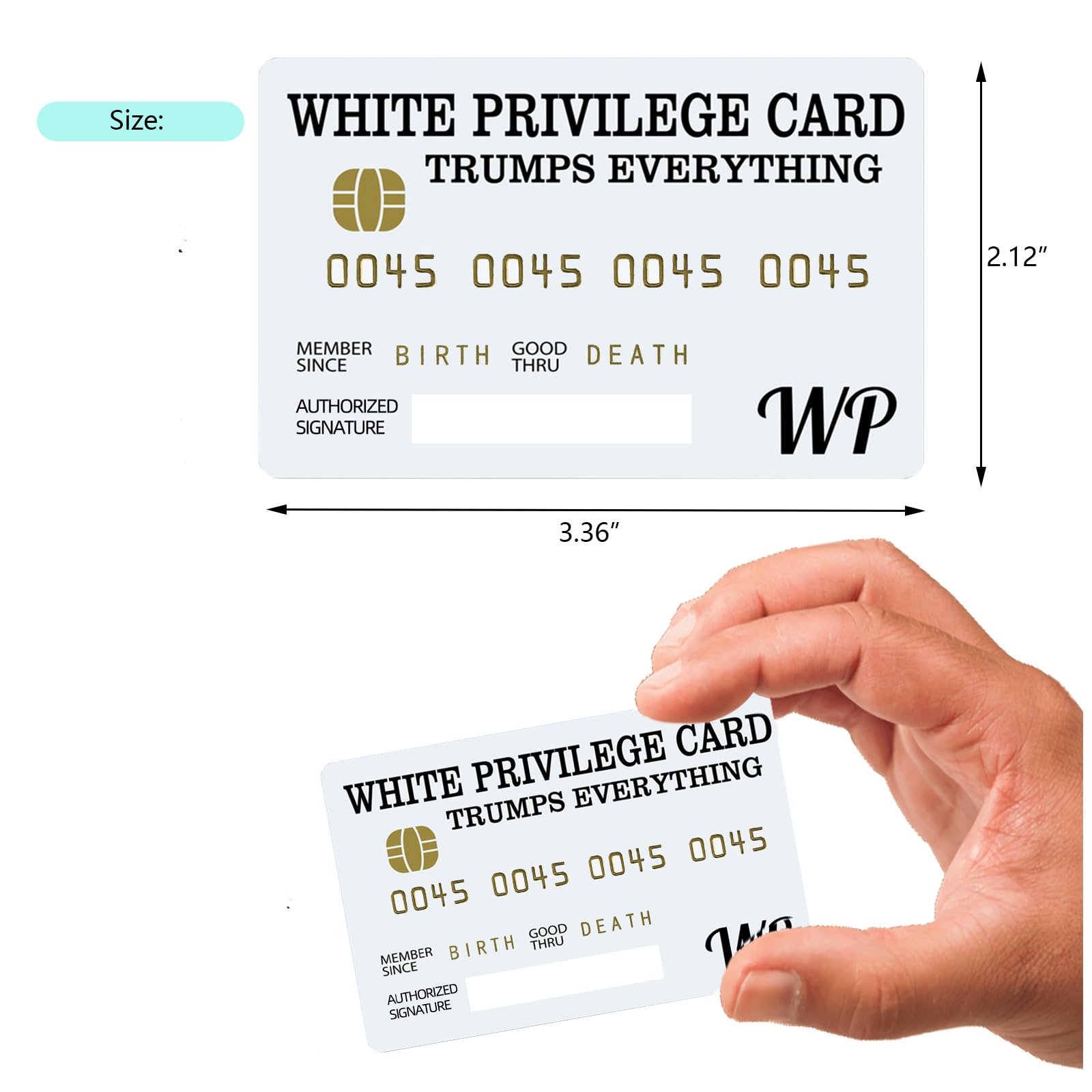 20 weiße Privilege-Karten Trumps Everything Kreditkarte mit beschreibbarem Unterschriftenstreifen, Geldbeuteleinsatz, romantische Karte, Geschäftsgeschenke für Männer und Frauen