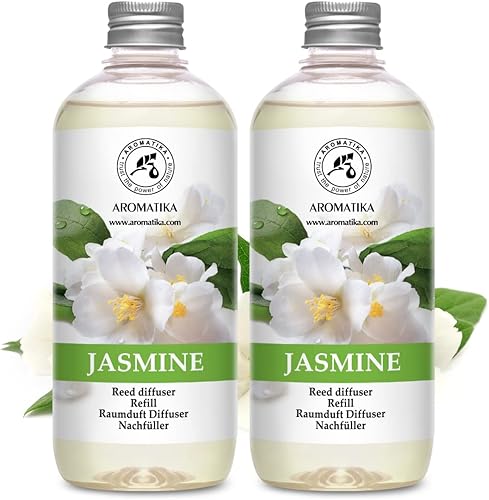 Miniatura 2 de Recambio difusor de varillas con aceite esencial de jazmín, 34 onzas líquidas, 2 x 16.9 fl oz, aceite de fragancia, ambientador de habitación,