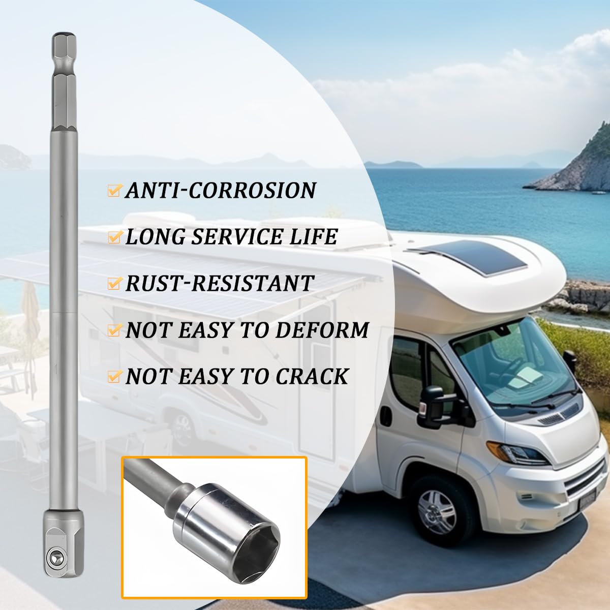 Trailer Scissor Jack Slotted Drill Adapter, Stainless Steel Vehicle T-Slot Drill Attachment with 2 Bits, Heavy Duty Automotive Stabilizing Jack Accessories, Universal Fit — Amazon image 5