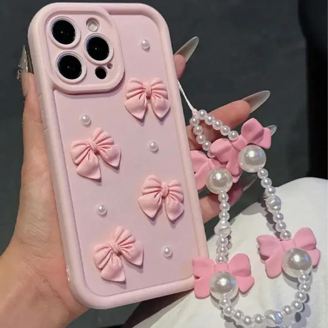 Amazon.co.jp: RNOZX iPhone 16 Pro用 リボンパールシリコン製