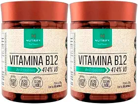 2x Vitamina B12 Nutrify 60 Cáps Metilcobalamina 414% Vd Sabor Sem Sabor