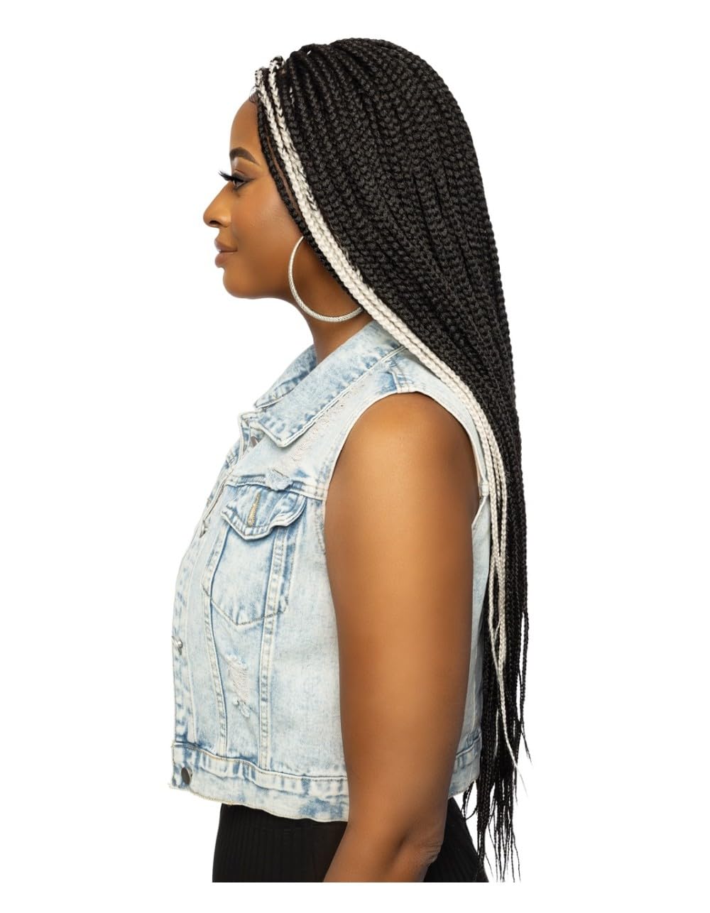 Mane Concept Red Carpet Synthetic Lace Wig - RCHB209 4x4 FREE PART BOX BRAID 30" (FM1B/30)