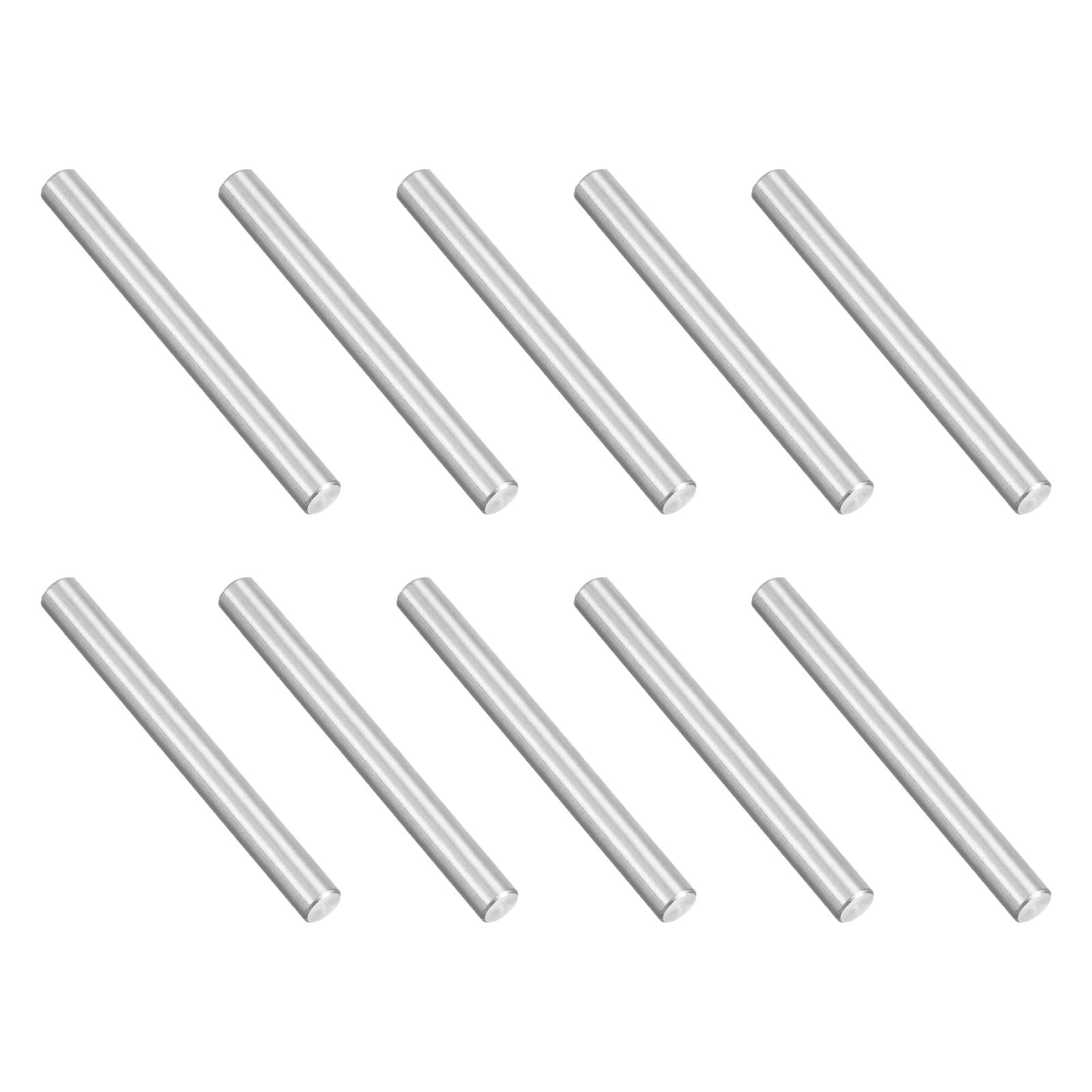 PATIKIL 10 Pcs Marine Grade 316 Stainless Steel Dowel Pins, 6mm x 60mm Round Metal Rods Linear Rail Rod Shaft Solid Bar Stock for Pegs Support Shelves DIY Craft Gear