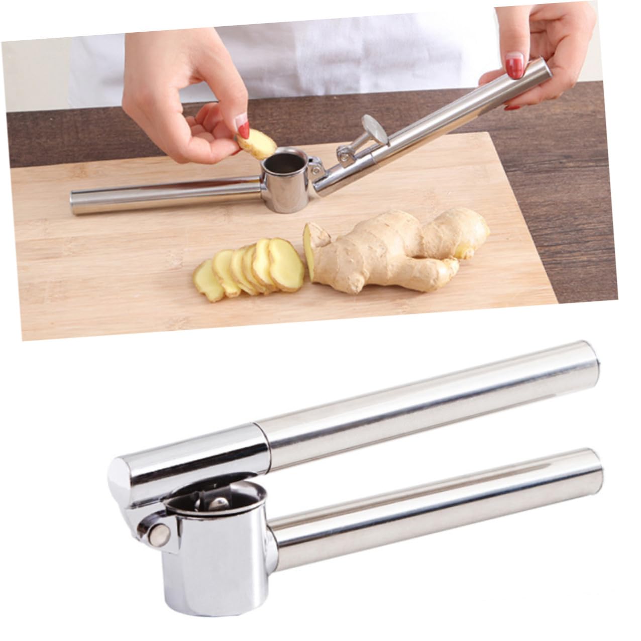 Acero Prensa de Manual Inoxidable Ajos para Cocina y Restaurante