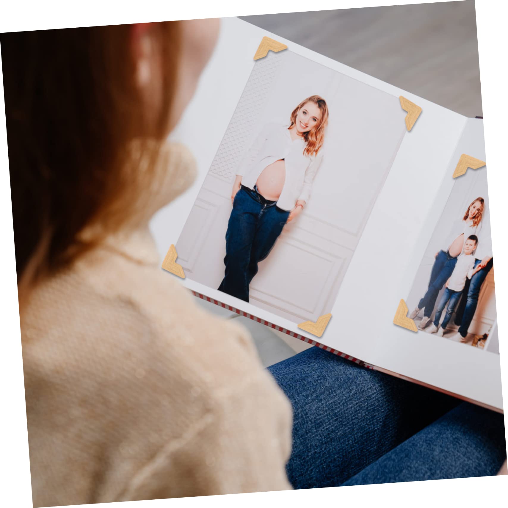 NUOBESTY 50blätter Fotoecken Klebefotoecken Für Scrapbooking DIY Fotoalben Und Journals Selbstklebend Vintage-papierdesign