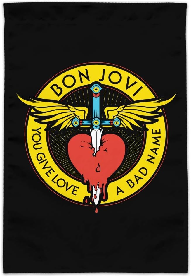 Bon Jovi You Give Love a Bad Name Garden Yard Flag