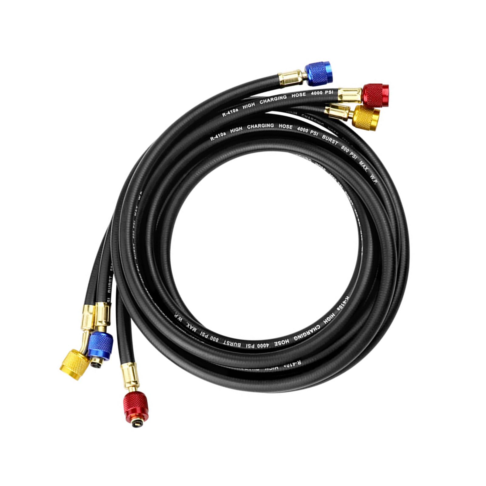 Hdoytxxm 1.5M Rubber Hvac Manifolds Gauges Hose, 3Pieces With Brass Fittings For Hvac R502 Refrigerants Charging Hoses
