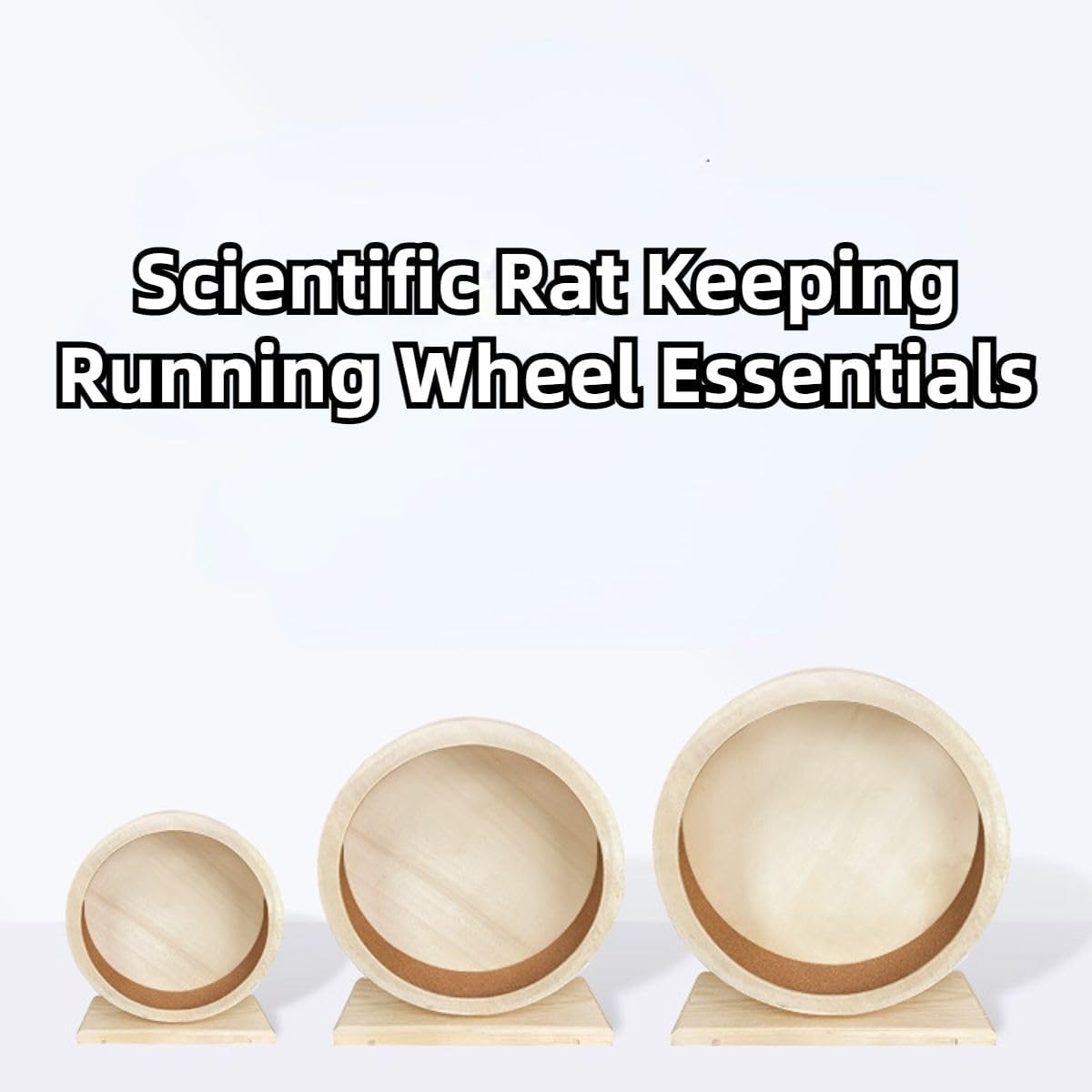 Hamster Wooden Silent Wheel, Small Animal Exercise Wheel Accessories, Quiet Spinner Hamster Running Wheels Prevent Depression Toys for Hamsters, Gerbils, Mice and Other Small Pets (M)