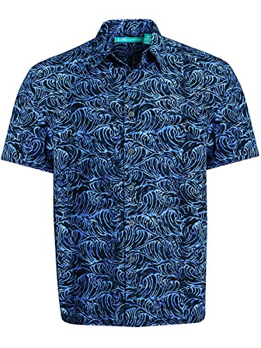 Artisan Outfitters Santa Monica Batik Cotton Shirt (2XB, Royal Blue) AO118-1005-2XB