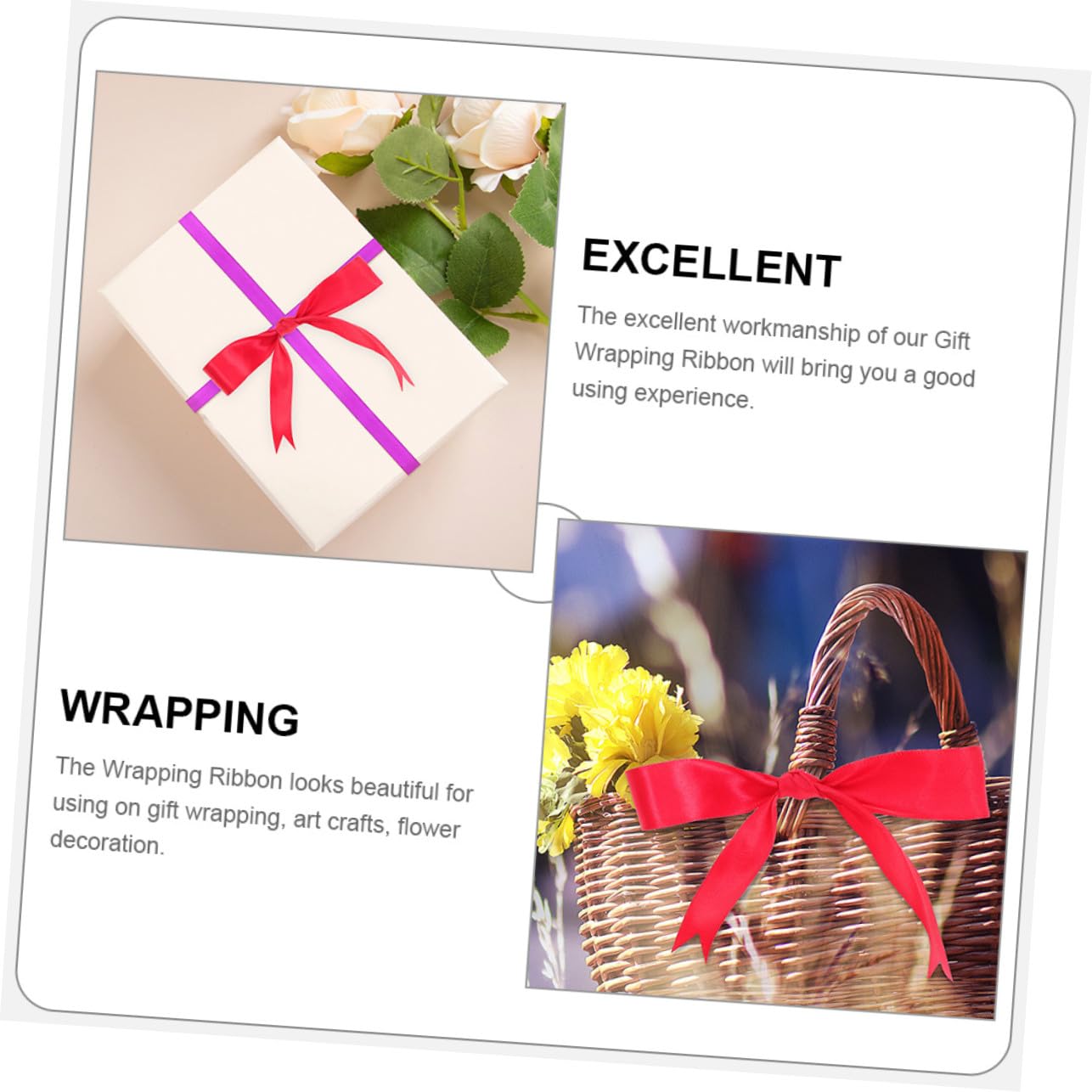 ORFOFE 12 Rollen Bunte Dekobänder Breit Vielseitige Satin Geschenkband zum Verpacken Basteln Partydekoration und DIY Lang Genug zum Schneiden und Gestalten Farbenfrohe