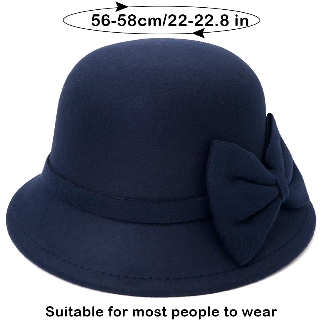 Filz-Glockenhut, Vintage-Fedora-Eimerhut, Bowler-Hüte für Damen