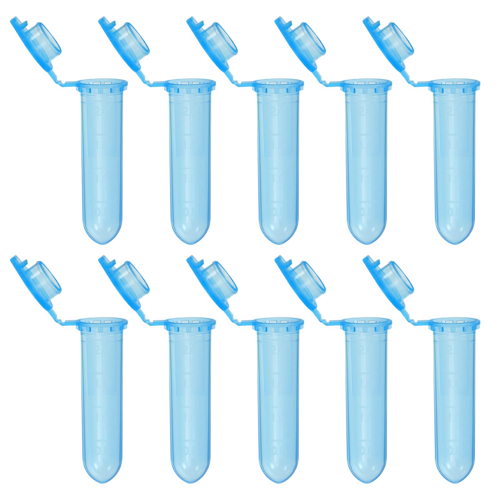 PATIKIL 2ML Tubos De Plástico Para Centrífuga, 500 Piezas Tubo Para Centrífuga De Fondo Redondo Con Tapa A Presión Y Marcas Graduadas Para Muestras De Laboratorio, Azul