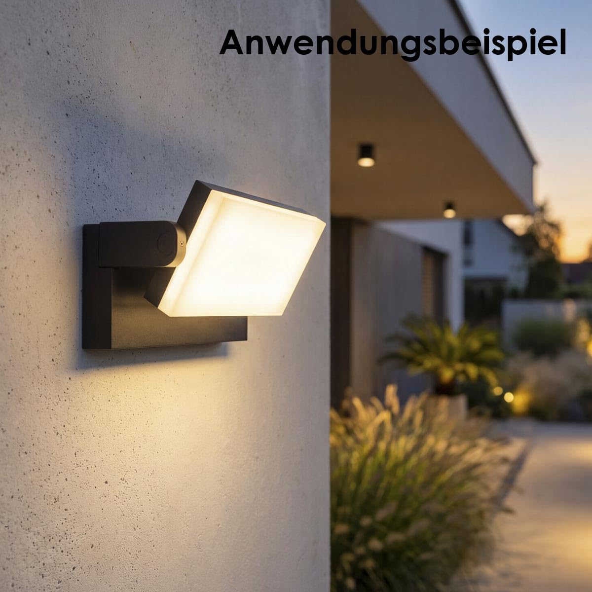 XERTO Kinkiet zewnętrzny LED IP65 – 20 W, lampa elewacyjna z regulowaną głowicą, CCT 3000 K/4000 K/6500 K, 1800 lm, czarne aluminium, nowoczesna lampa ścienna zewnętrzna do oświetlania ścian domów, ta