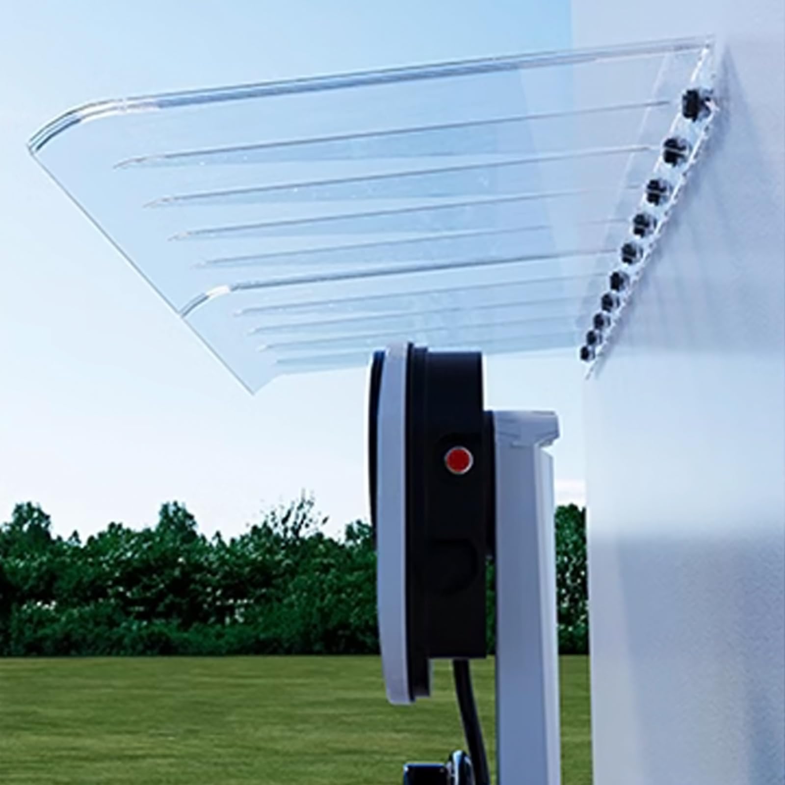 GJMSSMY Outdoor Door Canopy, Sun and Rain Protection Awning, Front Door Cover with Hardware, 50x250cm Transparent Polycarbonate Shelter for Entrance