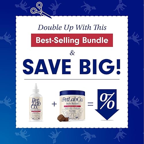 Miniatura 5 de Petlab Co  Paquete de soporte para orejas y pelo apoya la salud y la higiene de los oídos con nuestro limpiador de orejas de perro de 4 onzas y