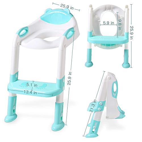 Miniatura 5 de SKYROKU - Asiento de entrenamiento para ir al baño con escalera de taburete escalonada inodoro de entrenamiento para niños y niñas cómodo asiento
