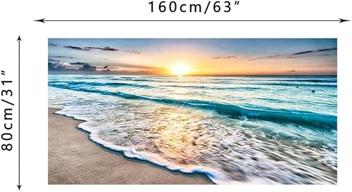 Miniatura 6 de Toallas de playa oceánicas de gran tamaño, toallas de baño azules, playa tropical, mar, playa, océano, escena del mar, isla hawaiana, tema de