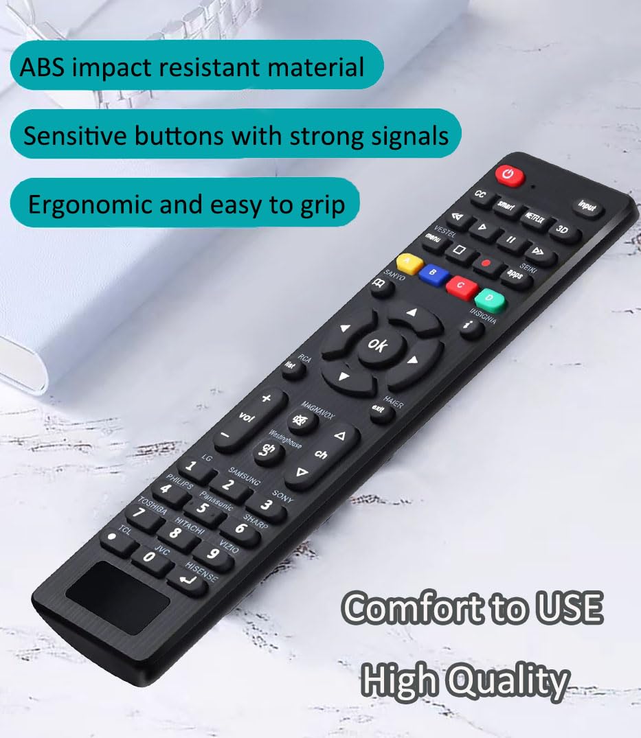 Telecomando universale di ricambio per TV TCL, Samsung, Insignia, LG, Hisense, Sony, Philips, Vizio, Sharp, Panasonic, Sanyo, altre marche LCD LED 3D HDTV Smart TV Remote