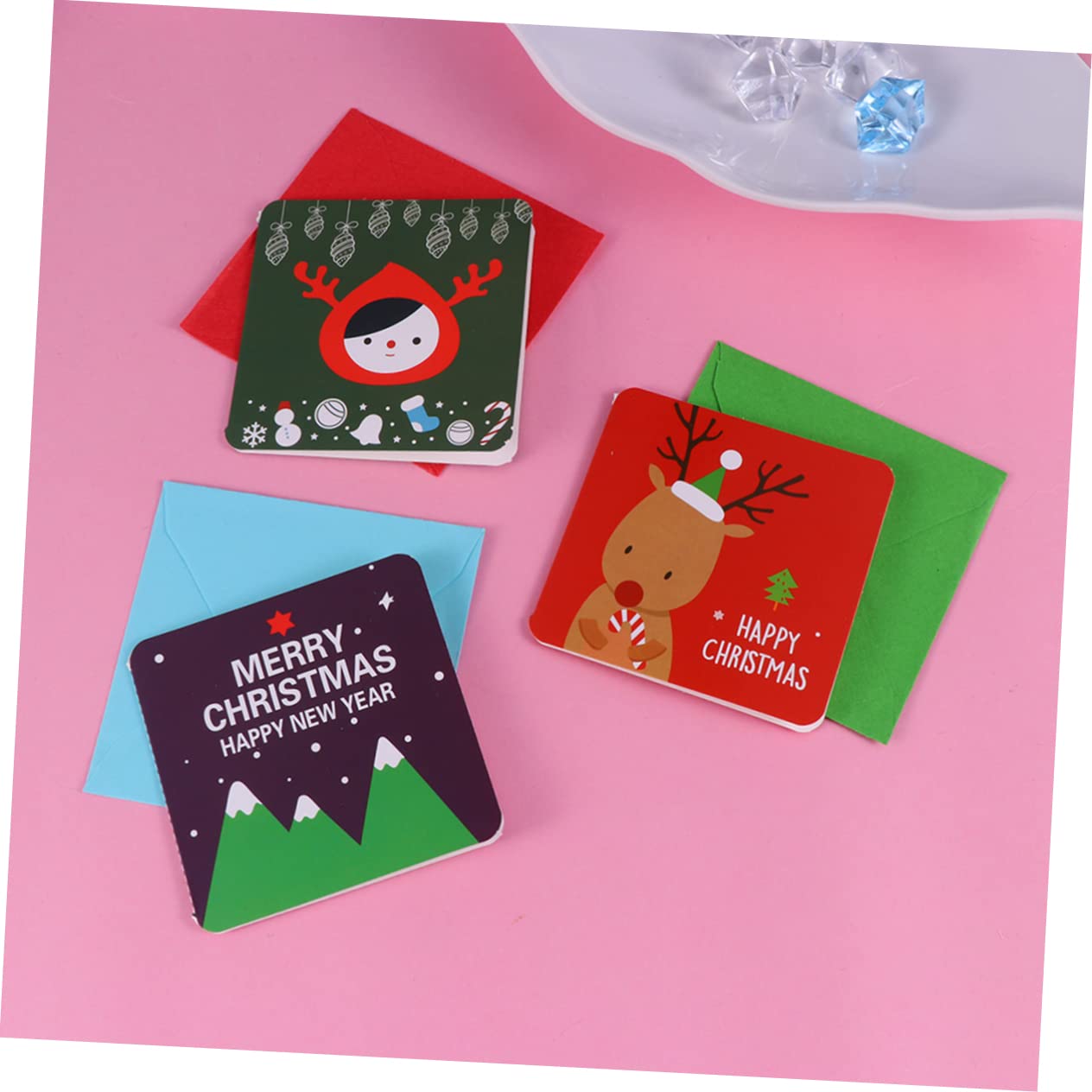 NUOBESTY 144stücke Kleine Weihnachtskarten Bemalte Segenswünsche Kreative Festtagsgrüße als Geschenk oder Grußkarte Geeignet für Familie und Freunde