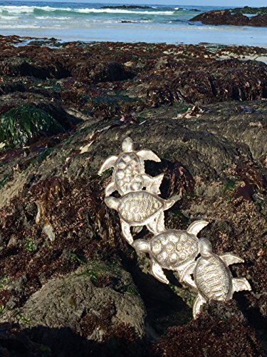 Small Metal Turtles, Decorative Sea Life Wall Hanging Figurines, Authentic Upcycled Artwork Form Haiti, Handmade 6 X 17 Inches #TOP7