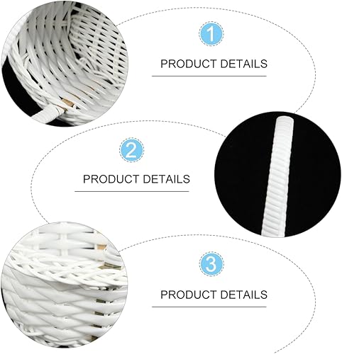 Miniatura 4 de HEMOTON 6 mini cestas tejidas de Pascua con asas, cestas de flores de ratán para niñas, mini cestas de picnic para pequeños recuerdos, artes y