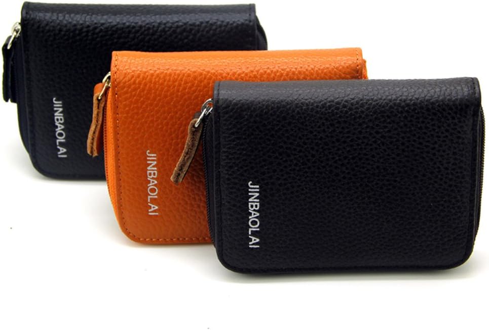 Unisex Genuine Wallets Card Holder Pocket Purse Key Card Case Pouch Mini Handbag Coin Purse (Brown)