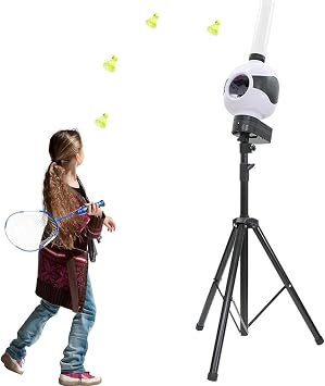 Automatic Badminton Pitching Machine, Portable Badminton Pitching Machine, Shuttlecock Launcher, Badminton Robot Shooting Machine, Badminton Training Machine for Indoor & Outdoor Training