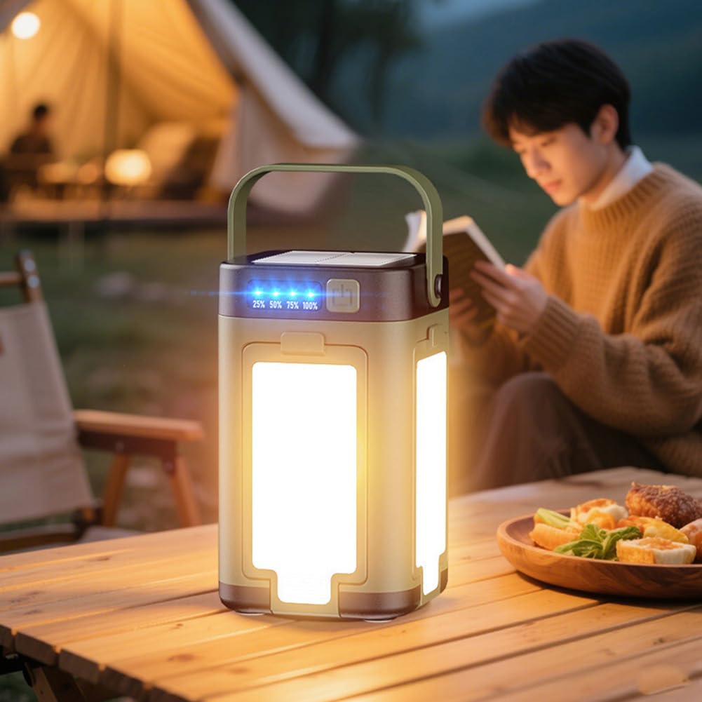 Solarna składana lampa kempingowa z możliwością ładowania lampa wisząca do namiotu światło awaryjne do wędrówek i aktywności na świeżym powietrzu