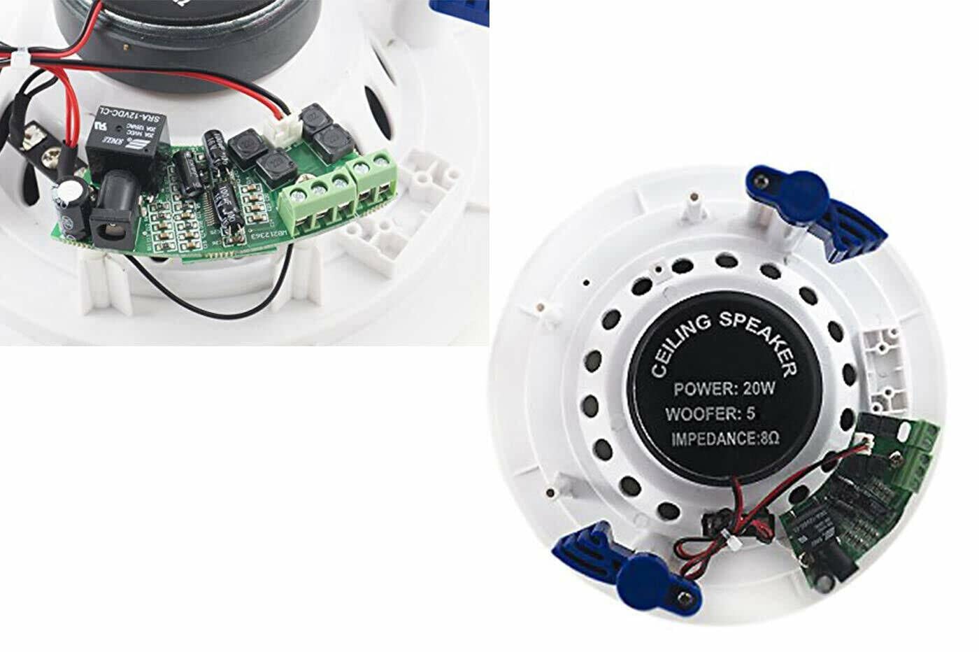 Coppia Casse Altoparlante Audio Bluetooth Da Soffitto Ad Incasso Diffusore Altoparlanti da soffitto Cassa da bagno per camera da letto Casa Soggiorno Ufficio Casa