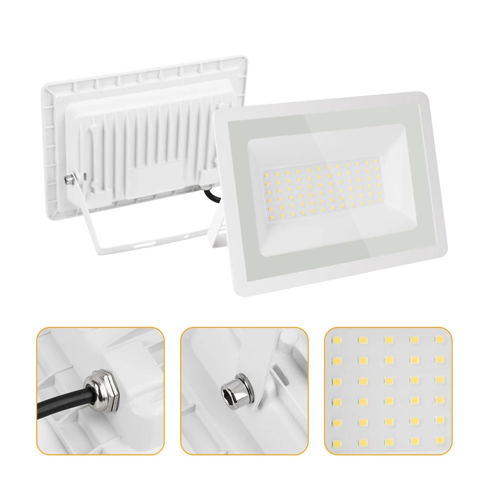 Projecteur extérieur LED étanche projecteur Blanc Multi-Puissance Garage Jardin Cour Jardin Villa Piscine Balcon éclairage(100W)
