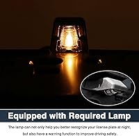 Vista 4 de Marco de soporte de matrícula con lámpara compatible con Jeep Wrangler JK 2007-2018 Soporte de montaje de placas traseras para Jeep Wrangler JK