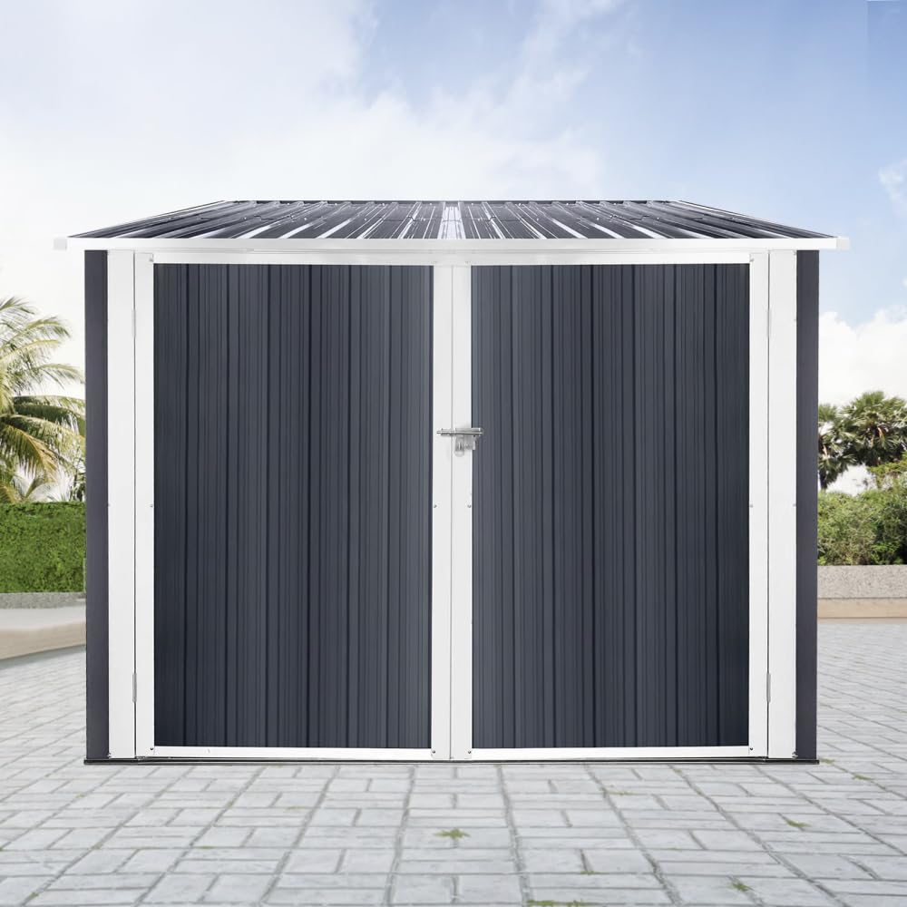 SEE DESCRIPTION Bicycle Outdoor Steel Storage Shed,Stores 4 Bikes,Heavy-Duty Galvanized Metal Bicycle Outdoor Storage Shed Water Resistant