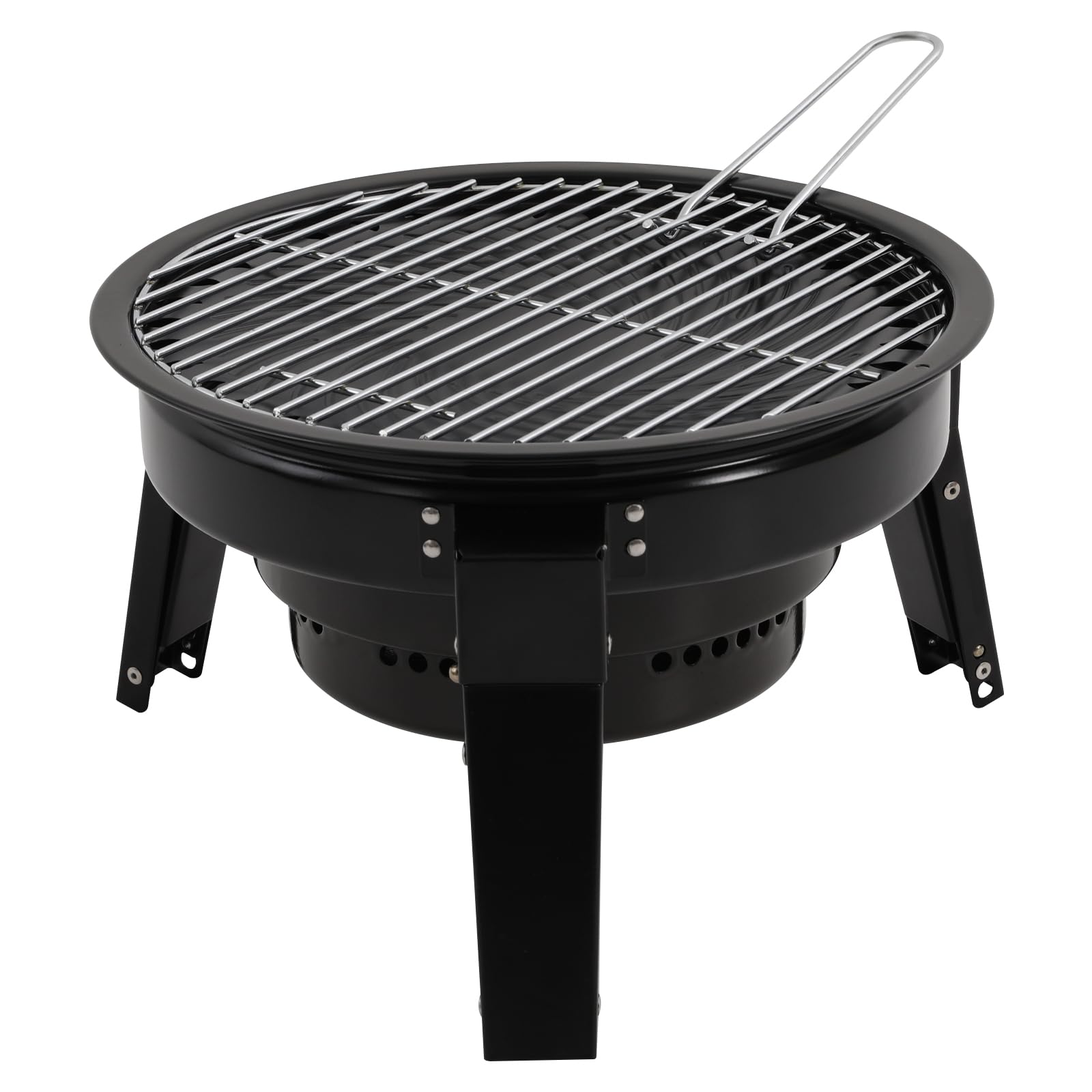 Barbecue a carbonella portatile da campeggio portatile a carbonella, compatto mini barbecue da campeggio per esterni, in acciaio inox a carbonella affumicatore Char Broil BBQ Pit Grill