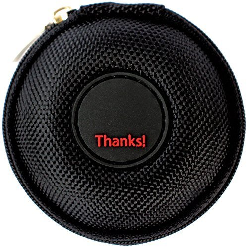 immi Mini-Etui, Thanks/Danke, Täschchen in Schwarz, nur 7cmØ, Ohrhörer Case