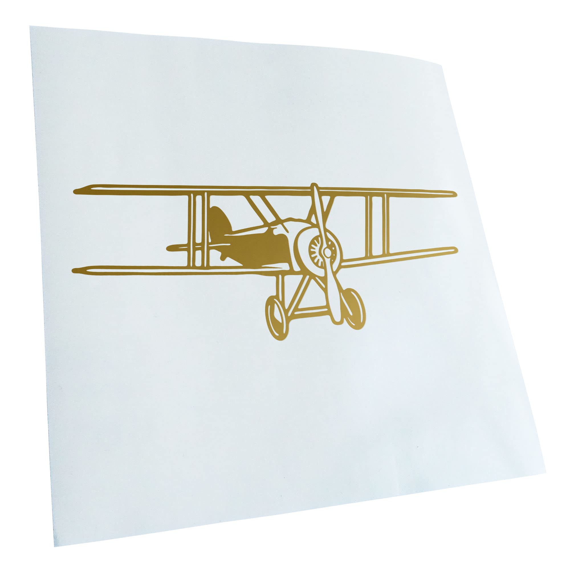 Kiwistar - Car Sticker - Gold - 24 x 10 cm Double Decker Aeroplane Sticker for Car, Laptop, Bicycle, Truck, Motorcycle Multicoloured JDM Decal Racing